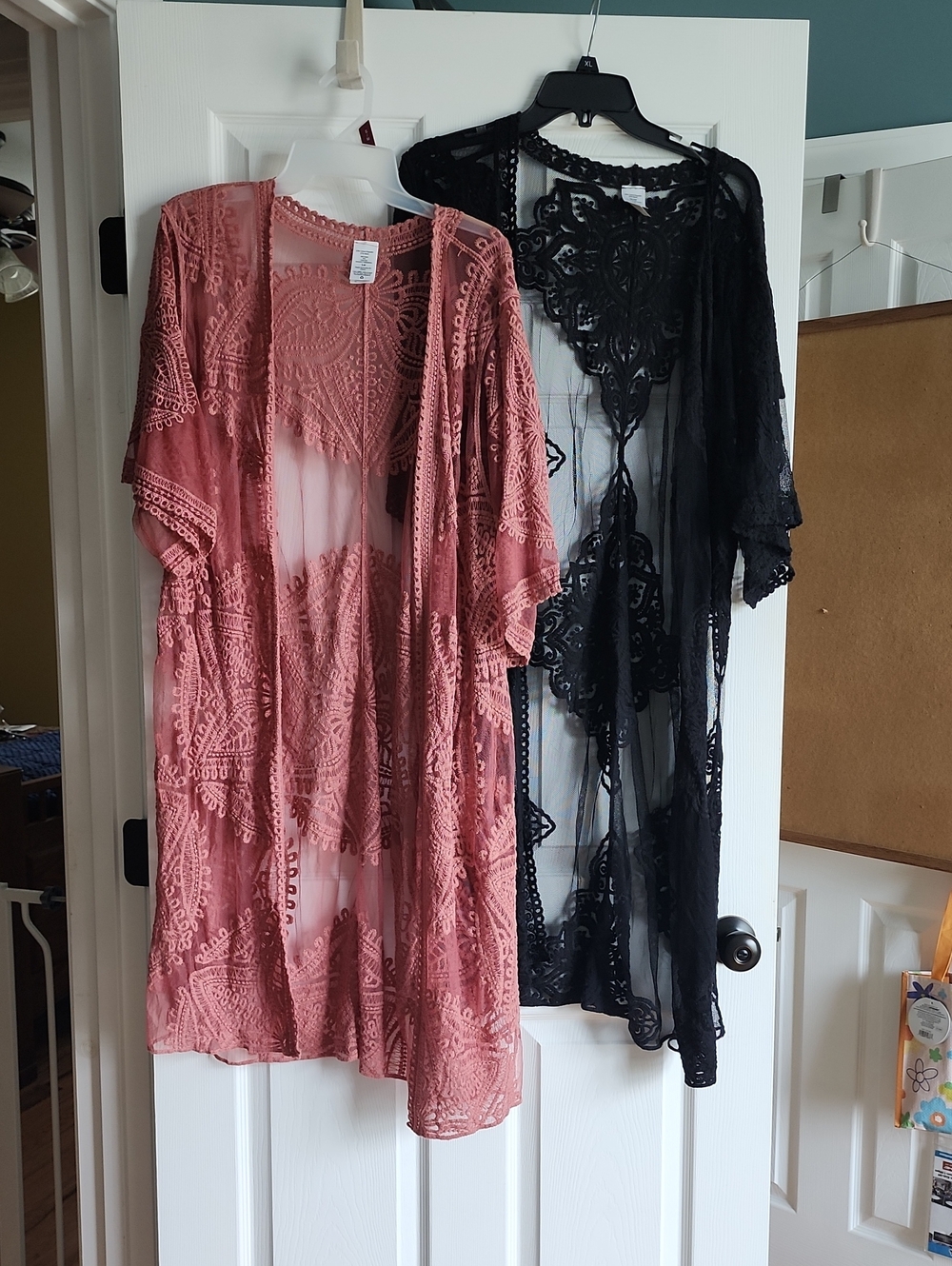 Sheer Lace Kimonos  Rose & Black